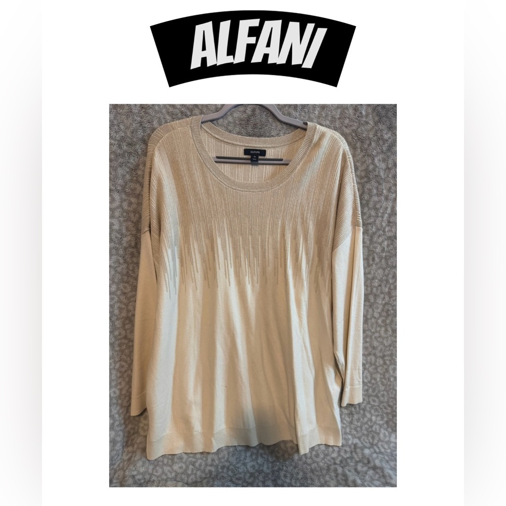 ALFANI Pull Over Sweater with Metallic Detail 3X